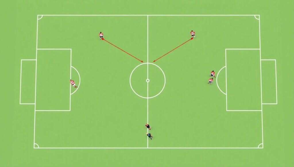 Тактические расстановки для агрессивной игры: 4-2-3-1 против высоких прессингов - иллюстрация